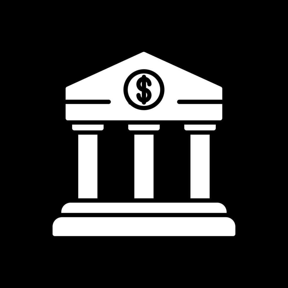 Bank-Glyphe invertiertes Symbol vektor