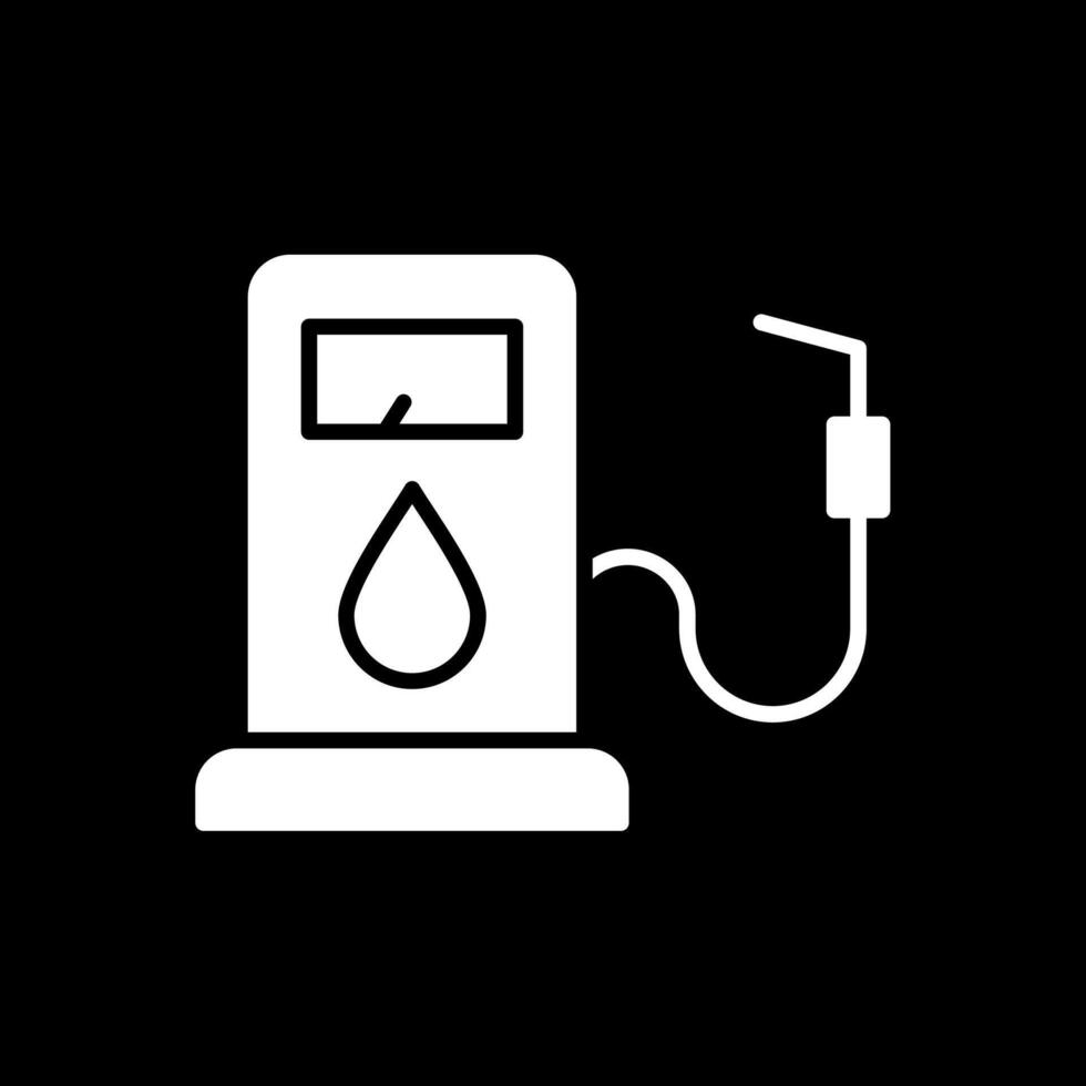 gas pump glyf omvänd ikon vektor