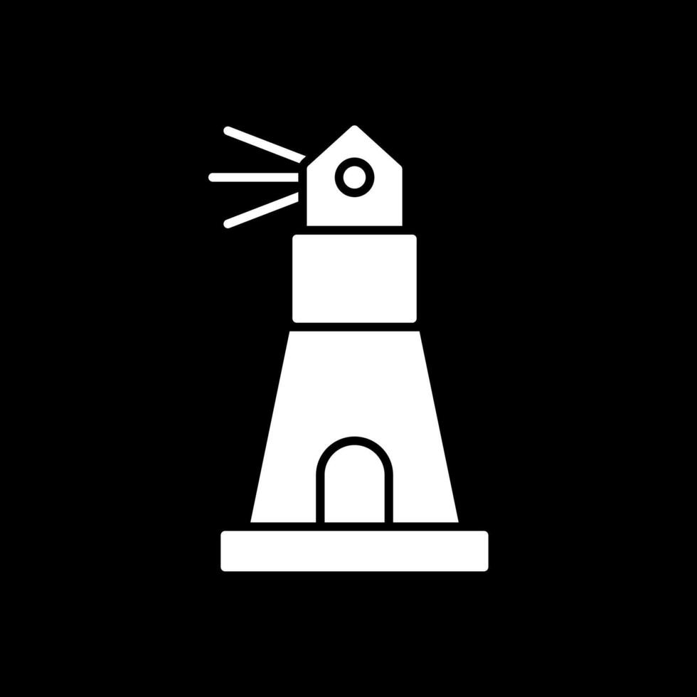 Leuchtturm Glyphe umgekehrtes Symbol vektor