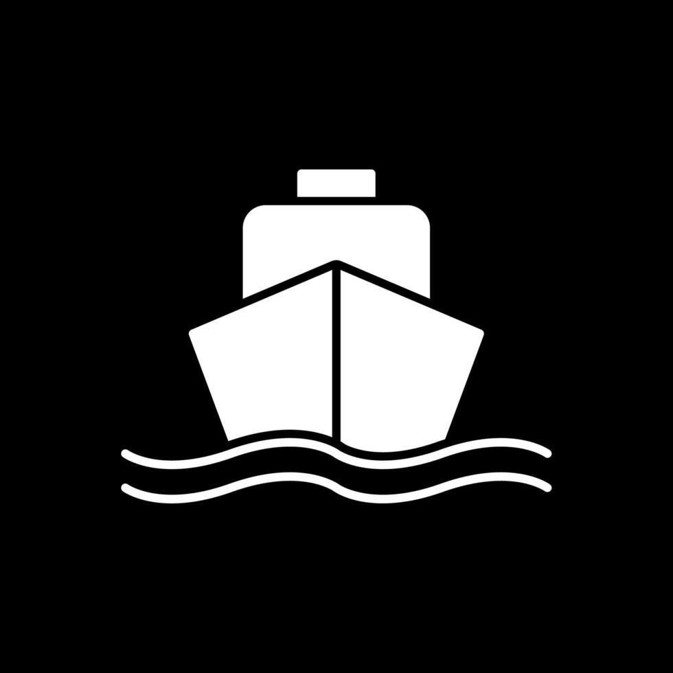 Schiffsglyphe invertiertes Symbol vektor