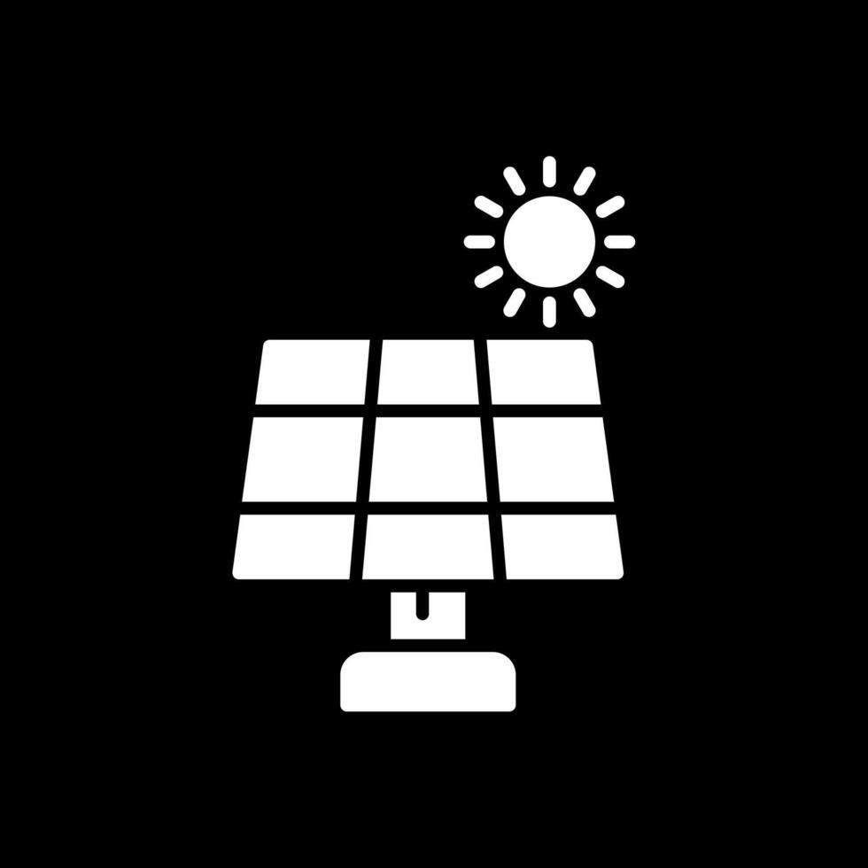 solpanel glyf inverterad ikon vektor