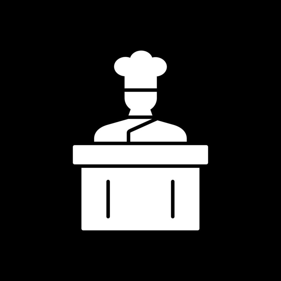 matlagning visa glyf omvänd ikon vektor
