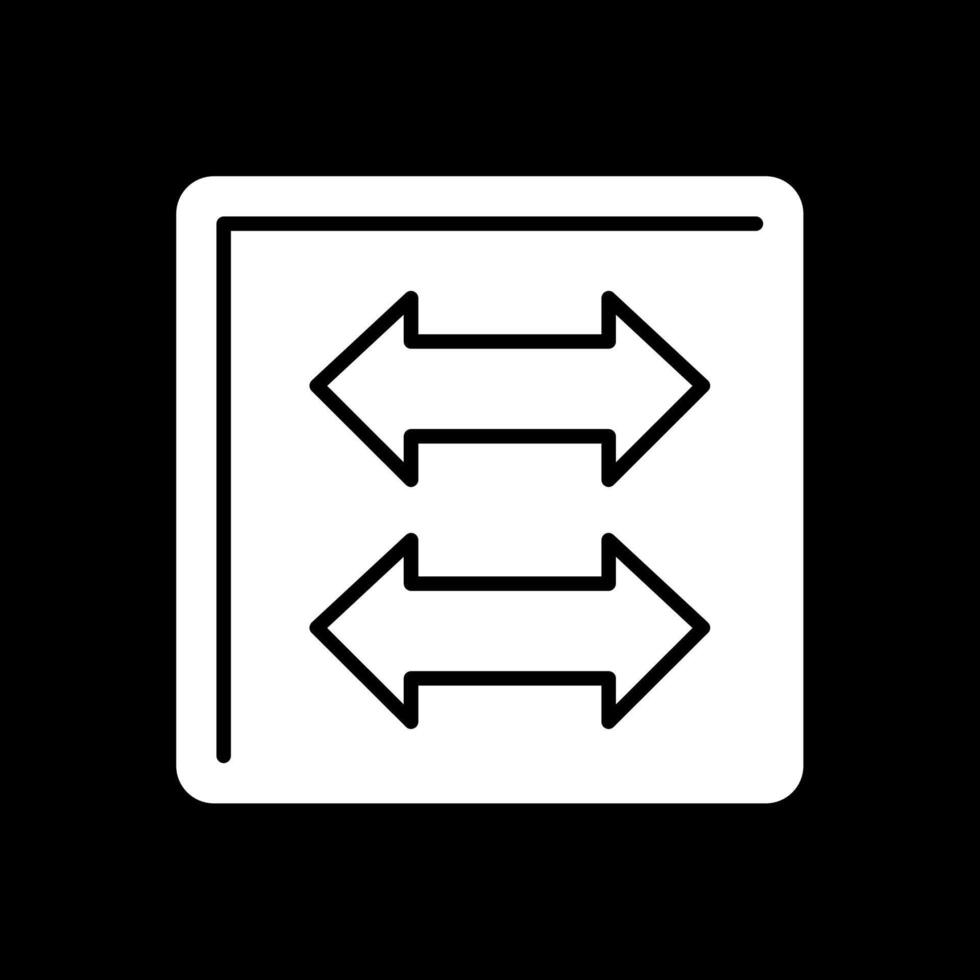 dubbel- pil glyf omvänd ikon vektor