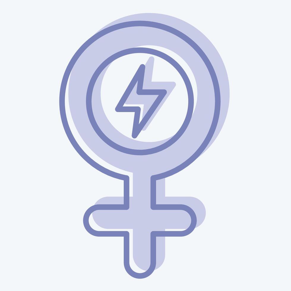 ikon flicka kraft. relaterad till kvinna dag symbol. två tona stil. enkel design illustration vektor