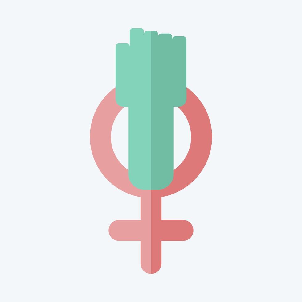 Symbol Feminismus. verbunden zu Frau Tag Symbol. eben Stil. einfach Design Illustration vektor
