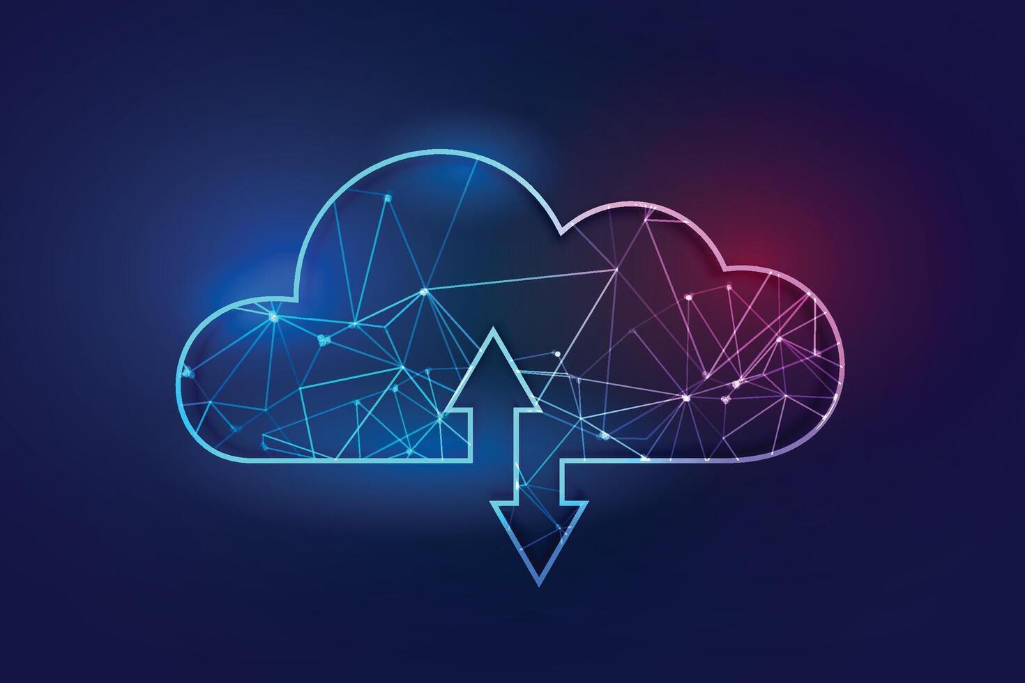 Wolke rechnen, Cyber Technologie Hintergrund, Internet Daten Lagerung, Datenbank und Handy, Mobiltelefon Server Konzept, Wolke Computing Netzwerk mit Internet Symbole. Illustration vektor