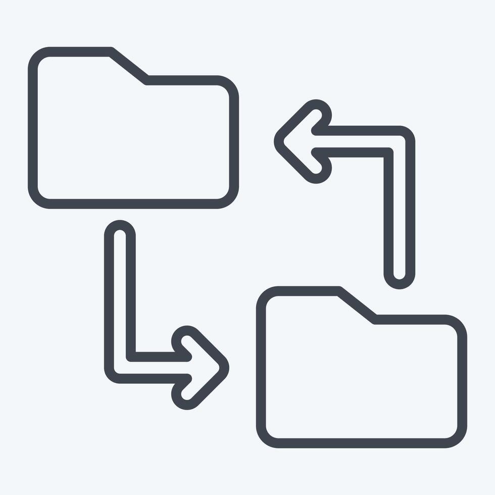 Symbol Datei teilen. verbunden zu Fernbedienung Arbeiten Symbol. Linie Stil. einfach Design Illustration vektor