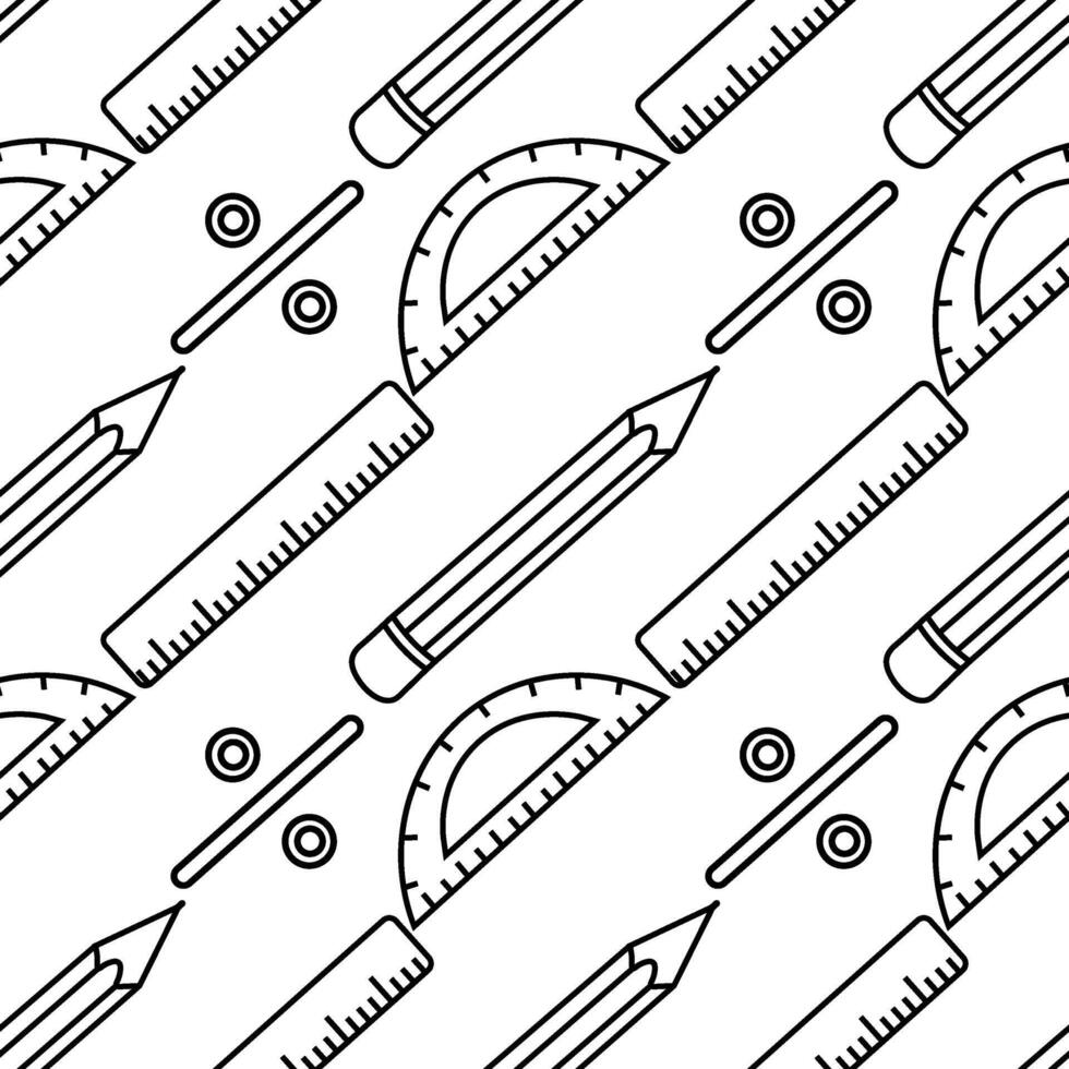 sömlös skola mönster. hand dragen klotter skola bakgrund. utbildning illustration vektor