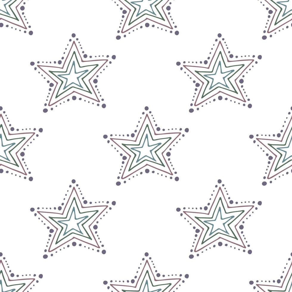 sömlös mönster med söt stjärnor klotter för dekorativ skriva ut, omslag papper, hälsning kort, tapet och tyg vektor