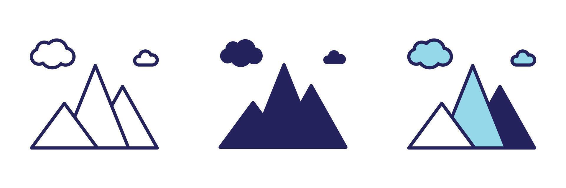 bergen ikon - navigering uppsättning vektor