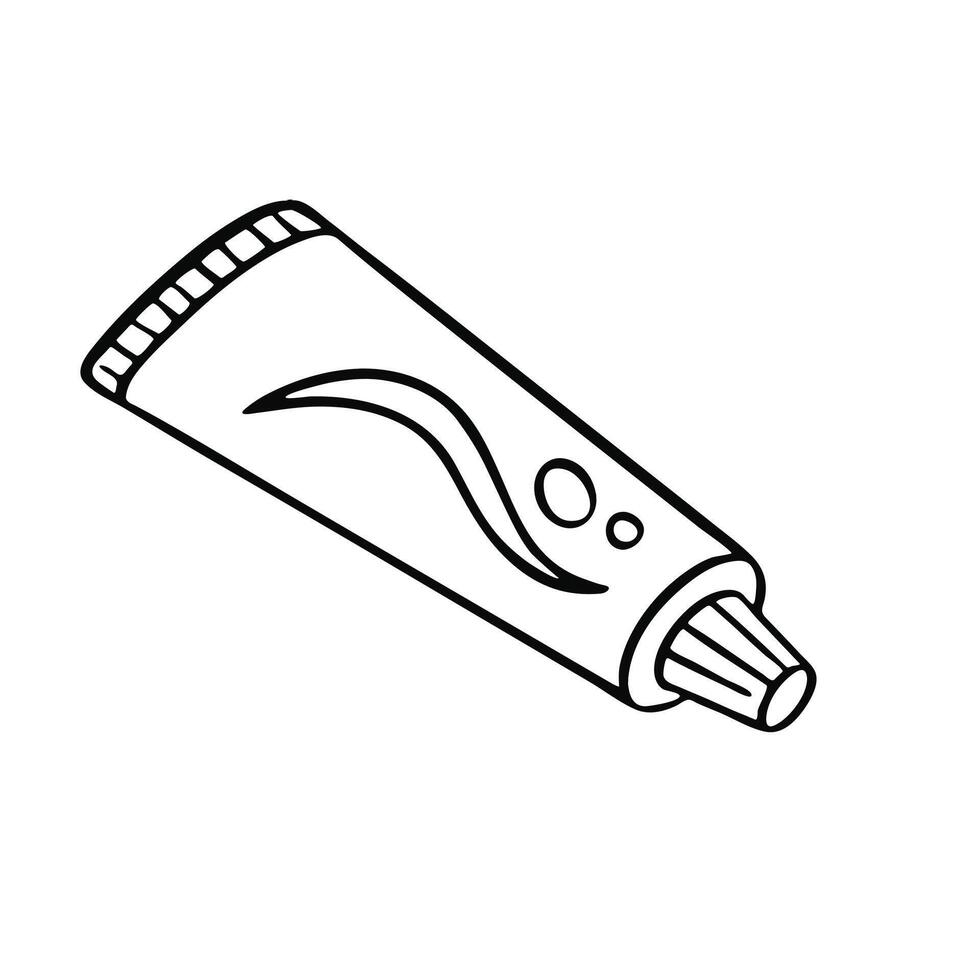 stängd rör av grädde eller tandkräm, personlig hygien illustration, vektor