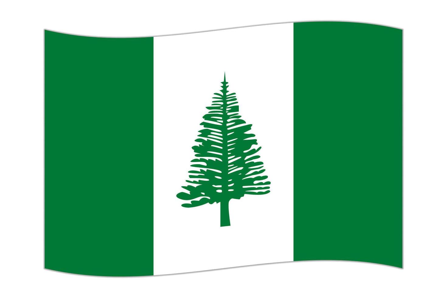 winken Flagge von das Land Norfolk Insel. Illustration. vektor