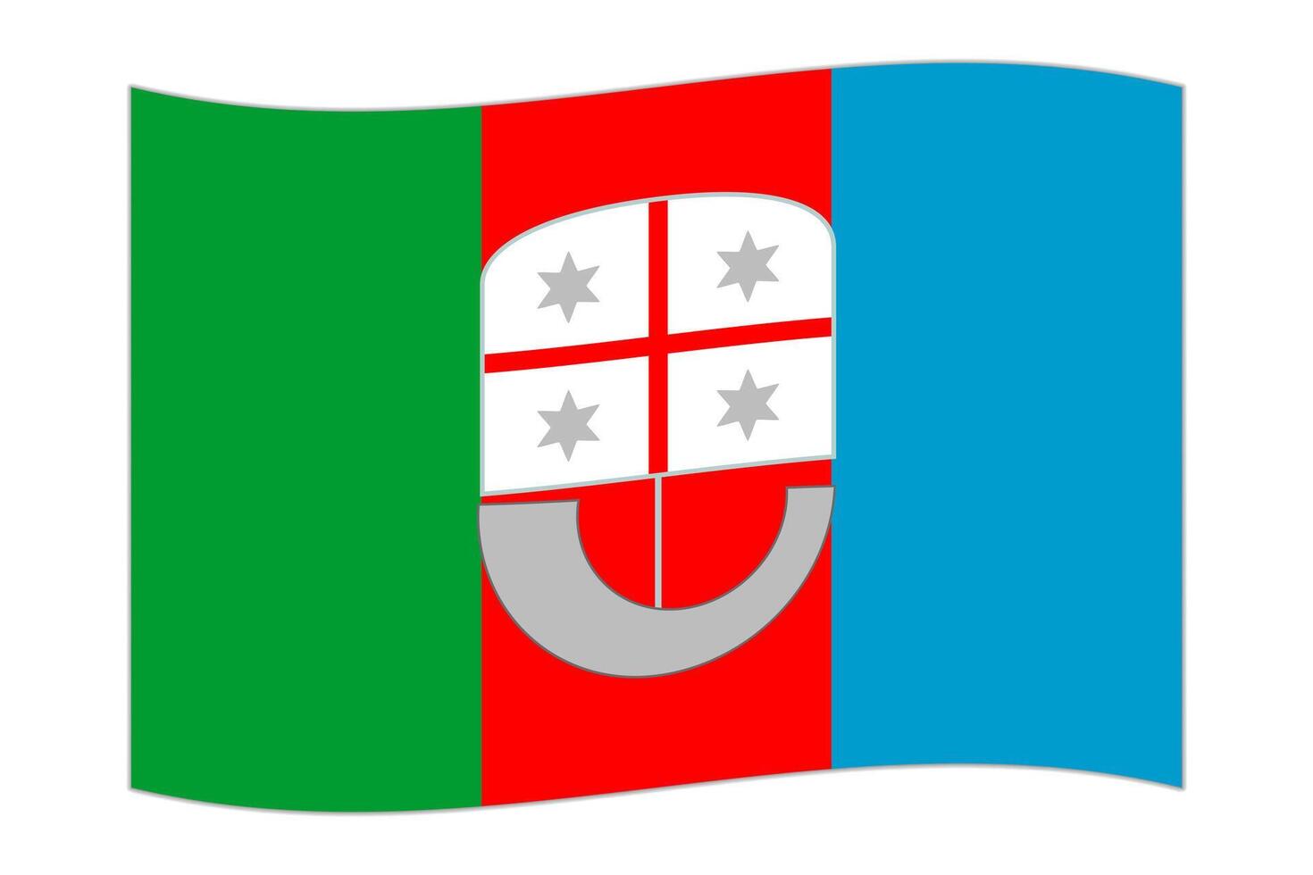 winken Flagge von Ligurien Region, administrative Aufteilung von Italien. Illustration. vektor