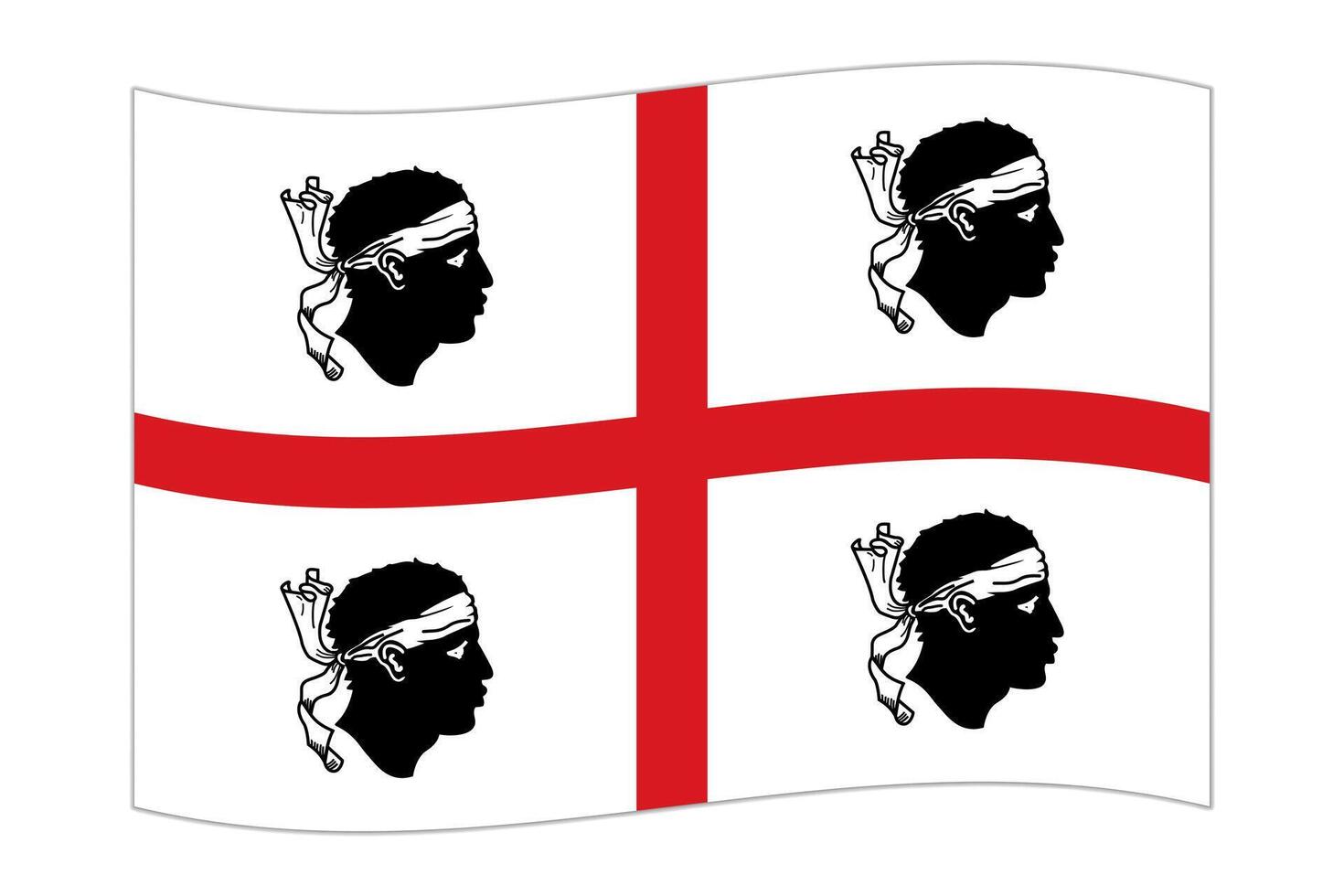 winken Flagge von Sardinien Region, administrative Aufteilung von Italien. Illustration. vektor