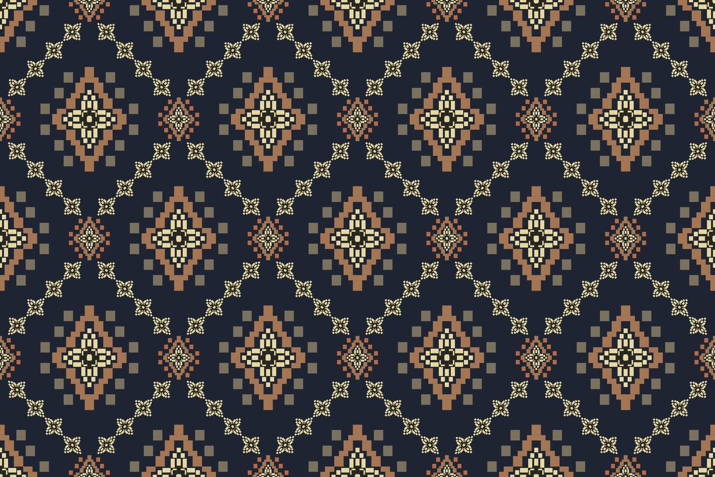 navajo stam- sömlös mönster. inföding amerikan prydnad. etnisk söder Västra dekor stil. boho geometrisk prydnad. pixel sömlös mönster. mexikansk filt, matta. vävd matta illustration. vektor