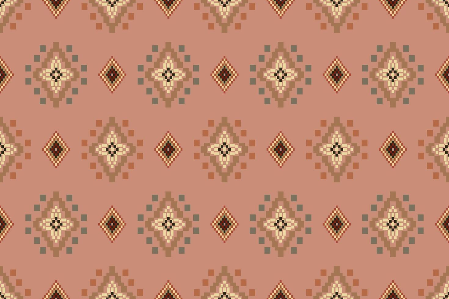 navajo Stammes- nahtlos Muster. einheimisch amerikanisch Ornament. ethnisch Süd Western Dekor Stil. Boho geometrisch Ornament. Pixel nahtlos Muster. Mexikaner Decke, Teppich. gewebte Teppich Illustration. vektor