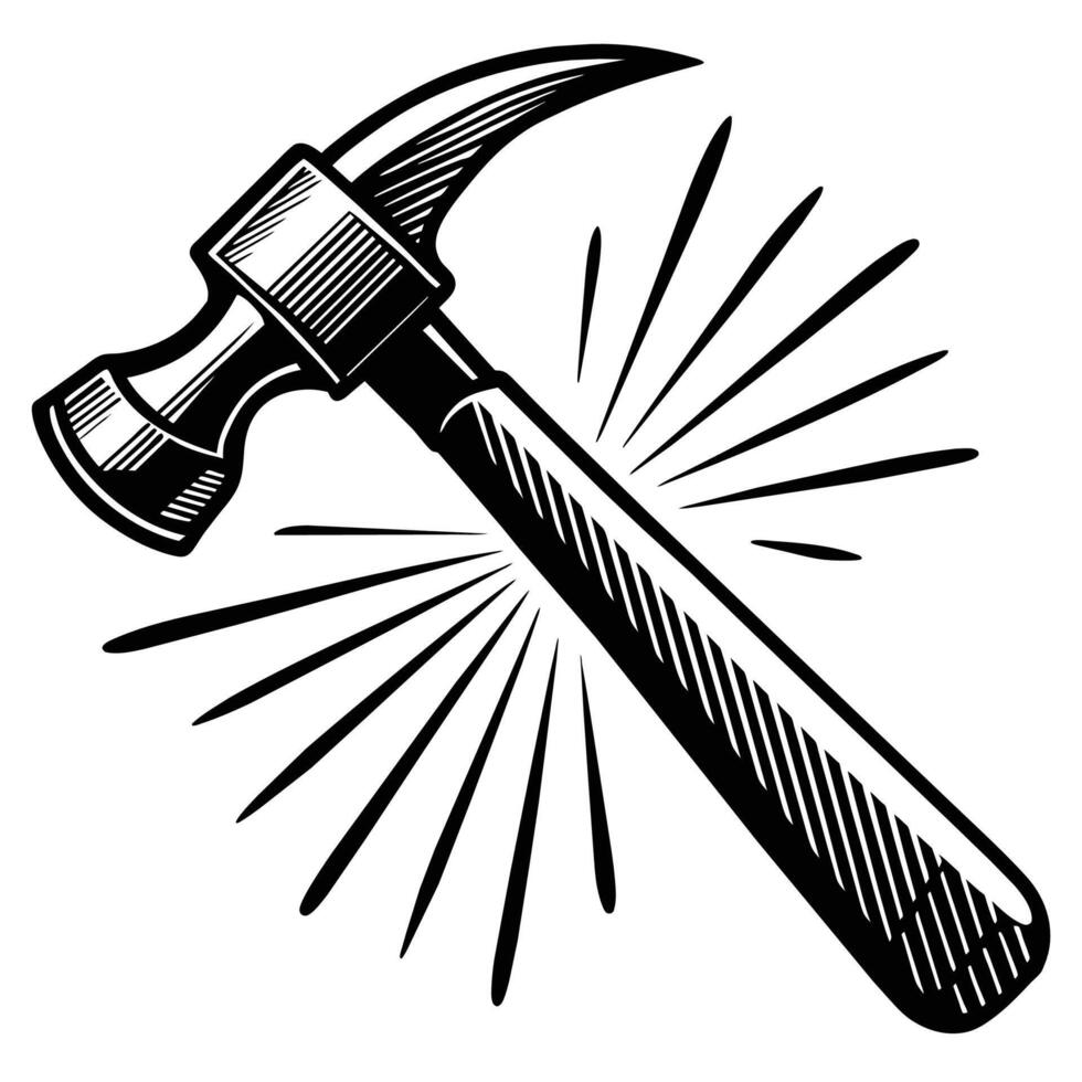 Hämmer Illustration, Klaue Hammer Logo, Zimmermann Symbol vektor