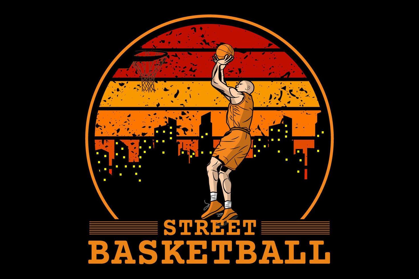 Streetbasketball Design Vintage Retro vektor