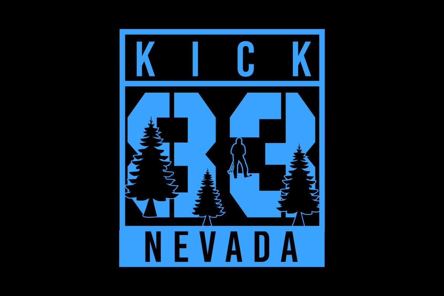 nevada kick silhouette street retro design vektor