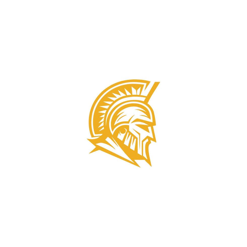 spartansk krigare symbol, täcka av vapen. spartansk militär hjälm logotyp, spartansk grekisk gladiator hjälm logotyp ikon illustration. vektor