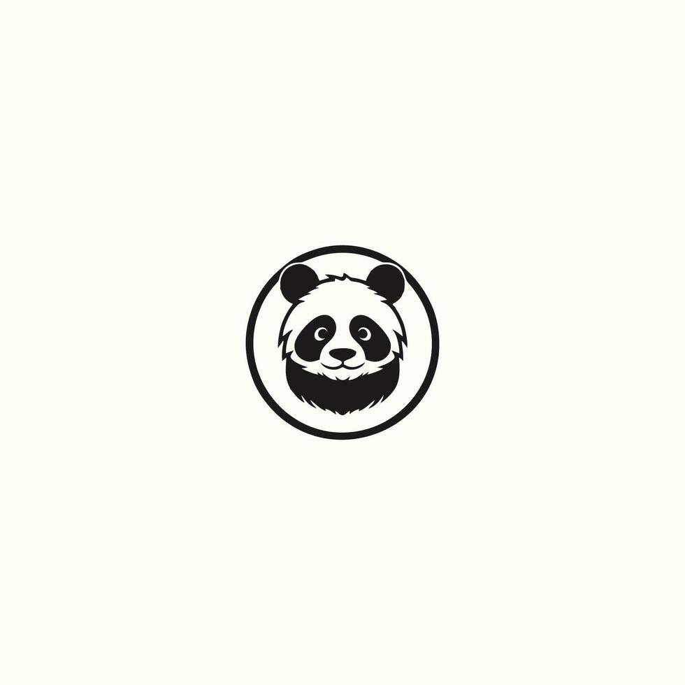 Panda Porträt, Panda Kopf Maskottchen Logo Illustration, Panda Charakter. vektor