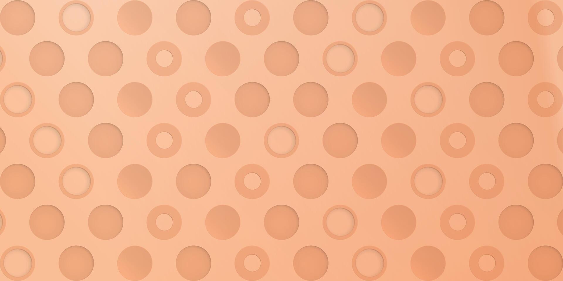 olika 3d cirkel form mönster papper skära stil på persika ludd bakgrund illustration. vektor