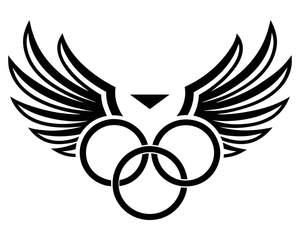 svart vinge logotyp symbol illustration vektor