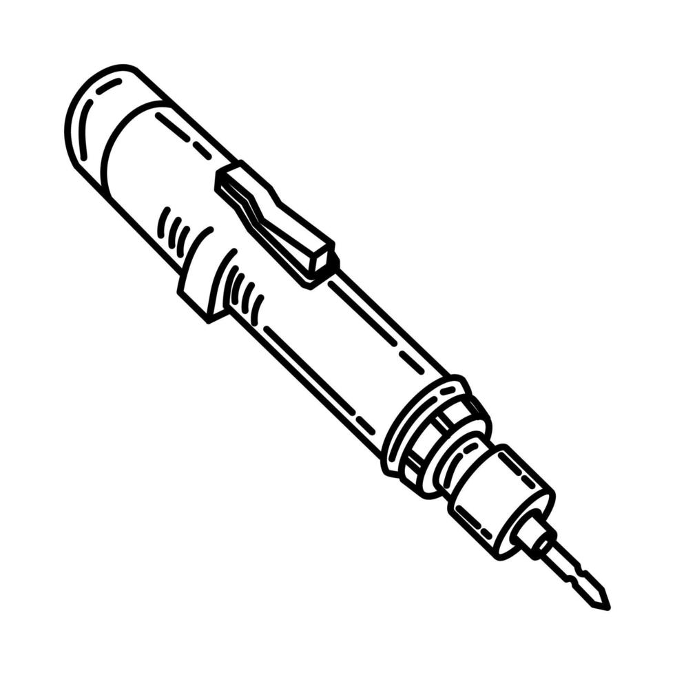 Symbol für elektrische Schraubendreher. Gekritzel handgezeichnet oder Umriss-Icon-Stil vektor