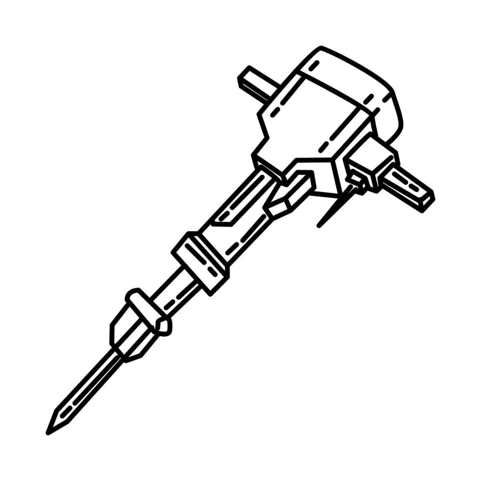 Presslufthammer-Symbol. Gekritzel handgezeichnet oder Umriss-Icon-Stil vektor