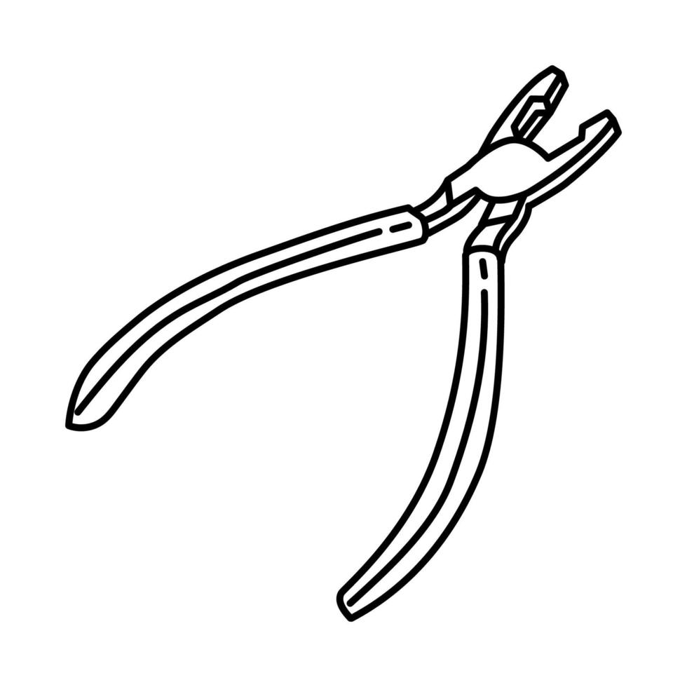 Zange-Symbol. Gekritzel handgezeichnet oder Umriss-Icon-Stil vektor