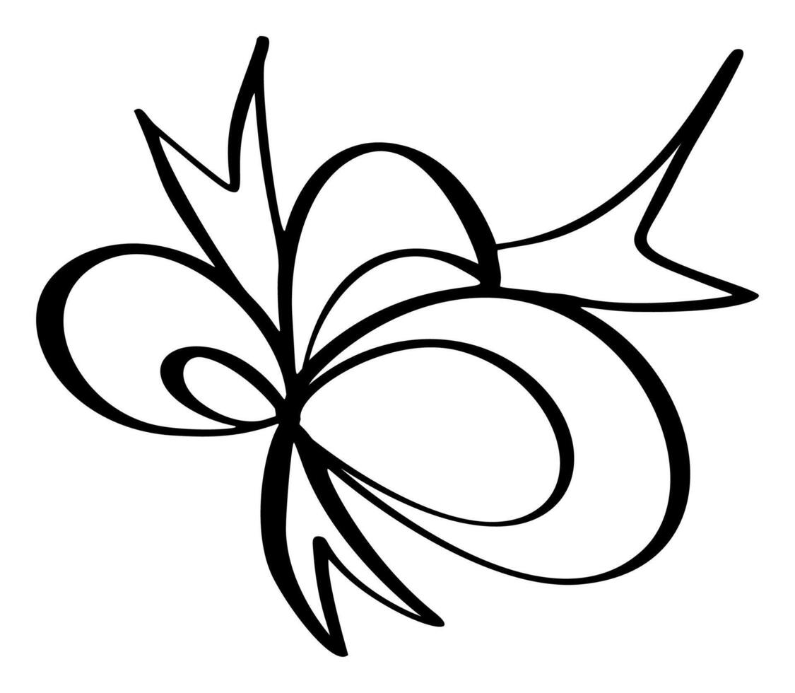 minimalistisch schwarz und Weiß Zeichnung von Bogen und Schleife. Linie Symbol Element zum Netz Seite? ˅ Design, Logo, Anwendung, ui. Illustration vektor