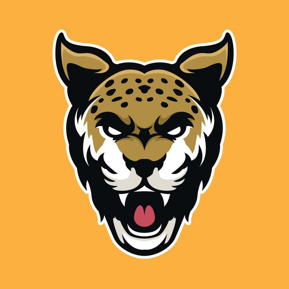 Jaguar Kopf Maskottchen Logo Illustration Esport oder Sport Logo vektor
