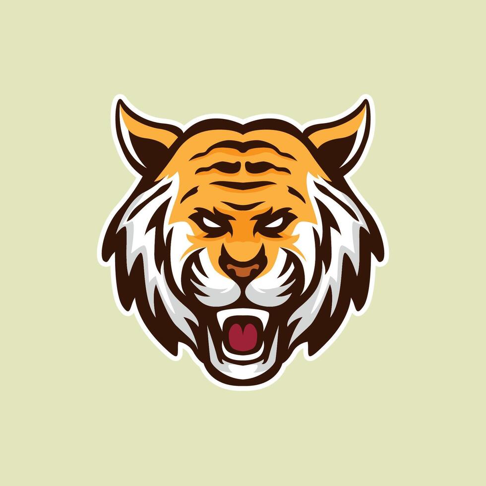 Tiger Kopf Maskottchen Logo Illustration Sport oder Mannschaft Logo vektor