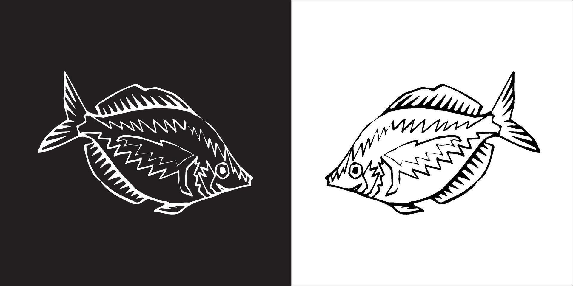 illustration grafik av fisk ikon vektor