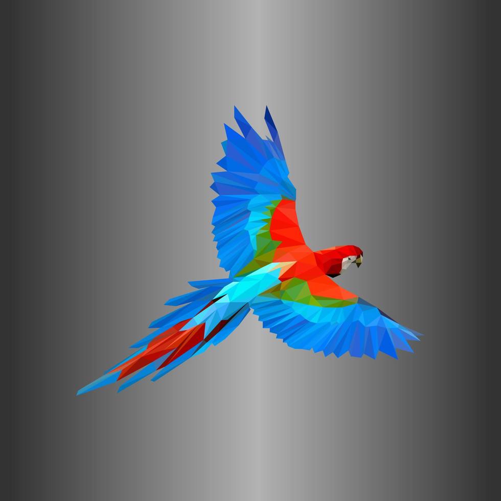polygonal färgglada flygande fågel illustration vektor