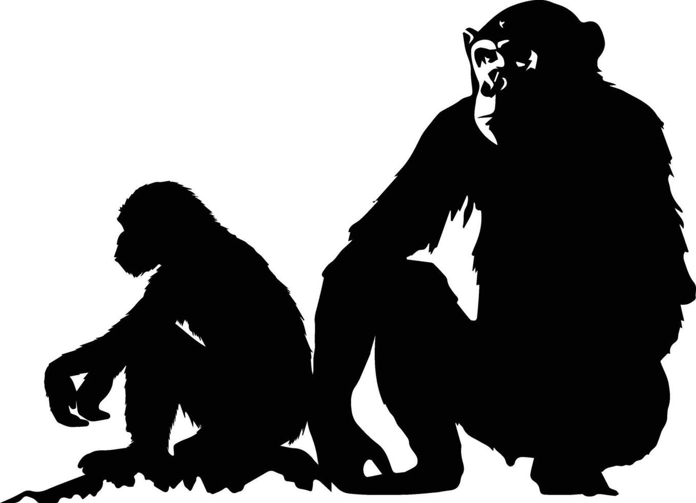 Silhouette Affe Tier Lager Bild vektor