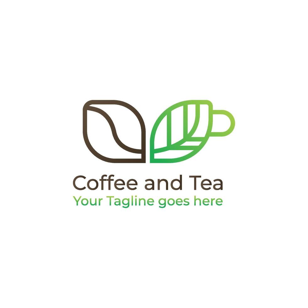 kaffe och te logotyp mall vektor