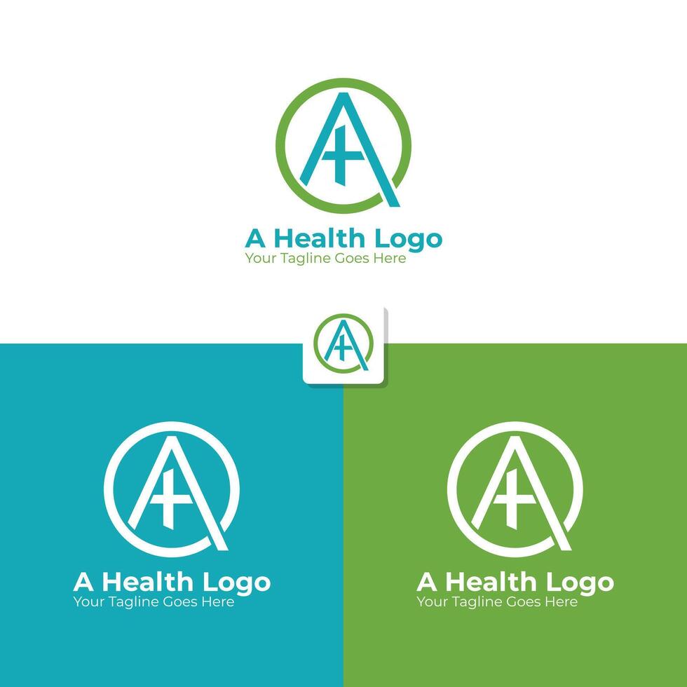 brev en första hälsa logotyp mall design vektor