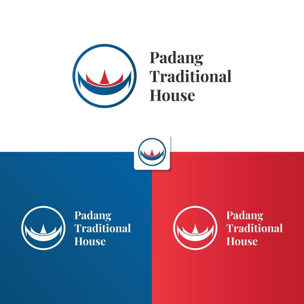 rumah gadang logotyp. traditionell padang hus i Indonesien, väst sumatra. med en modern design stil vektor