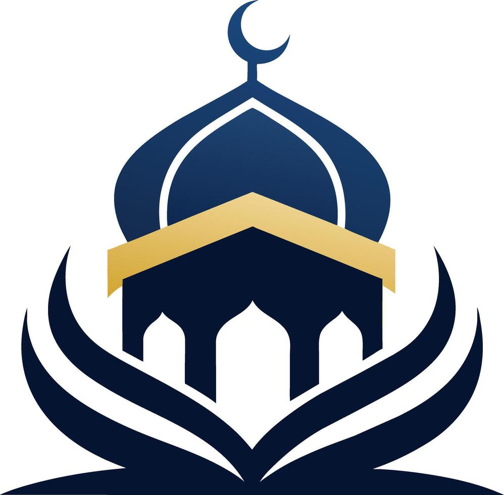 strömlinjeformat islamic emblem, minimalism, vit vektor