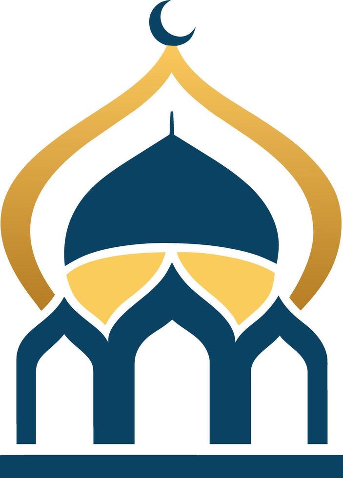 glatt islamisch Logo, minimalistisch Design, Weiß Hintergrund vektor
