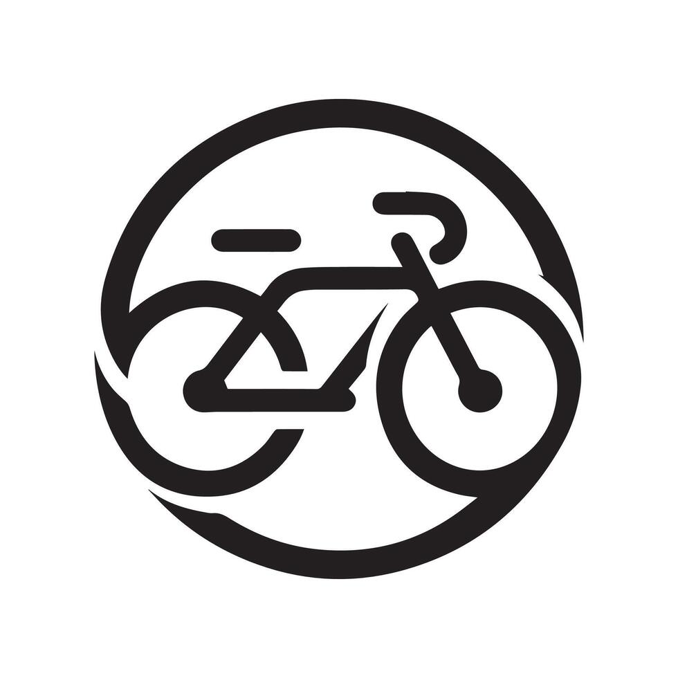 minimalistisk cykel logotyp på en vit bakgrund vektor
