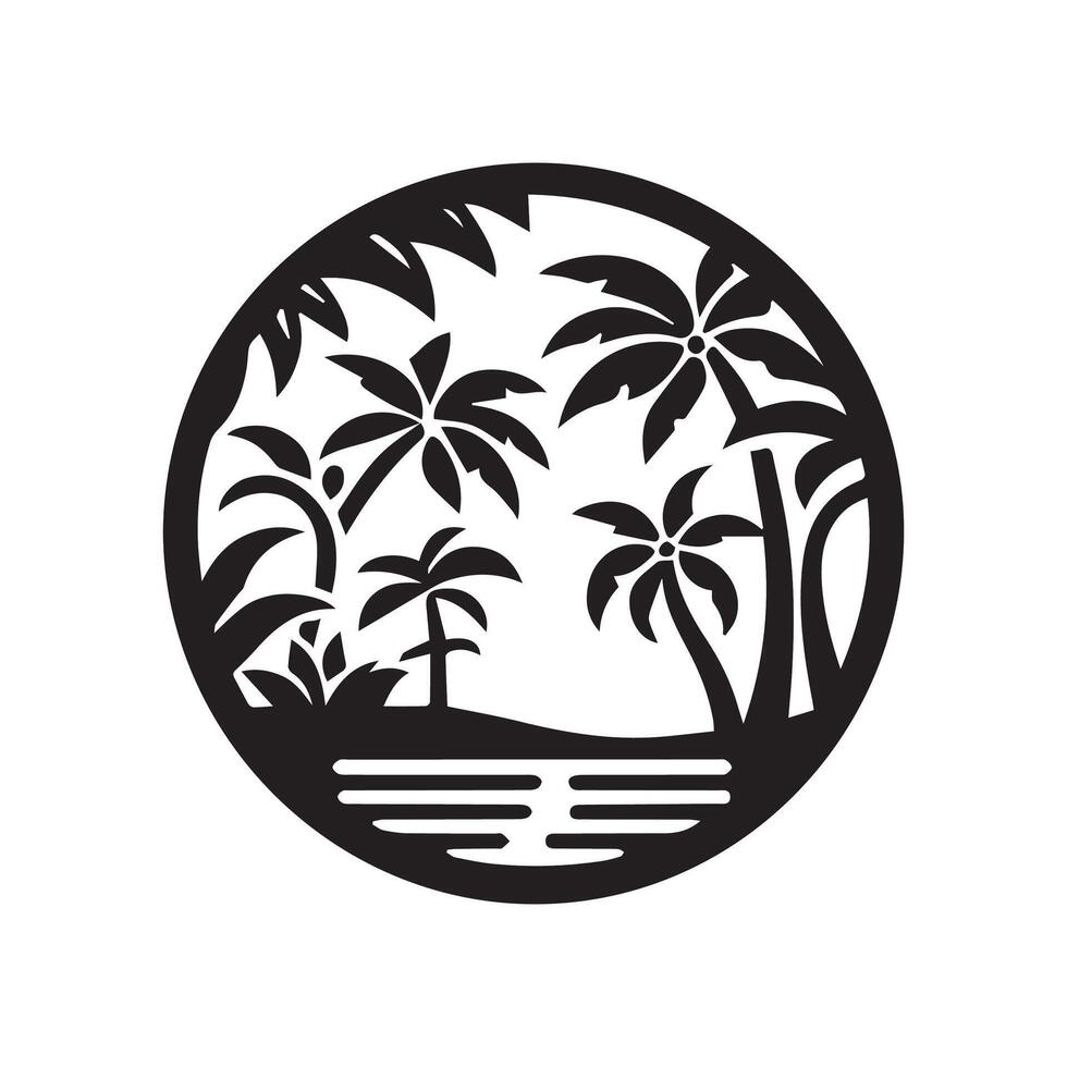 minimalistisk djungel logotyp på en vit bakgrund vektor