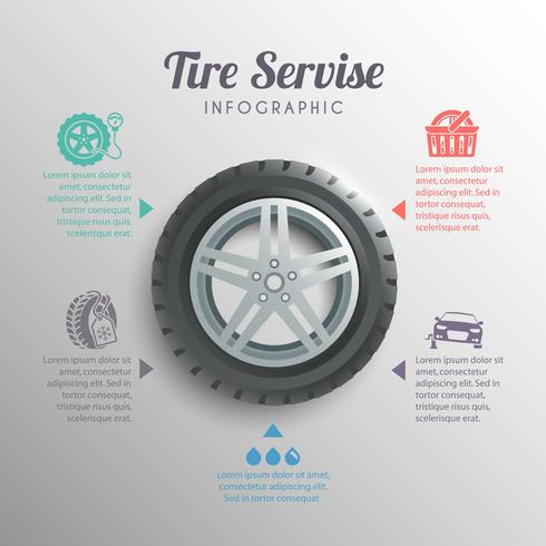 Reifenservice-Infografiken vektor