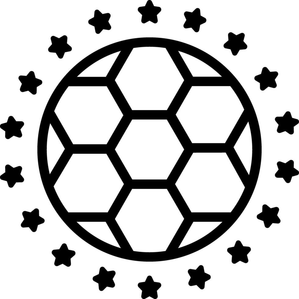 svart linje ikon för fotboll vektor