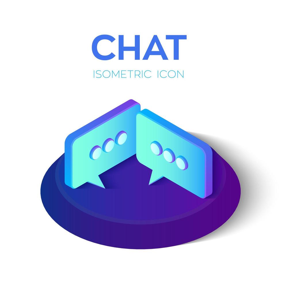 Chat-Symbol. 3D isometrisches Chat-Zeichen. erstellt für Mobile, Web, Dekor, Printprodukte, Anwendung. perfekt für Webdesign, Banner und Präsentation. Vektor-Illustration. vektor