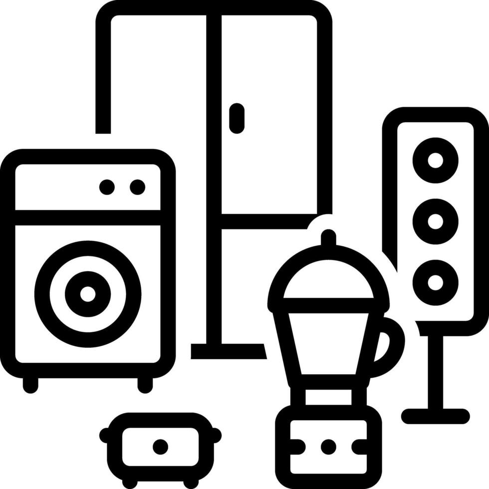 schwarz Linie Symbol zum Elektronik vektor