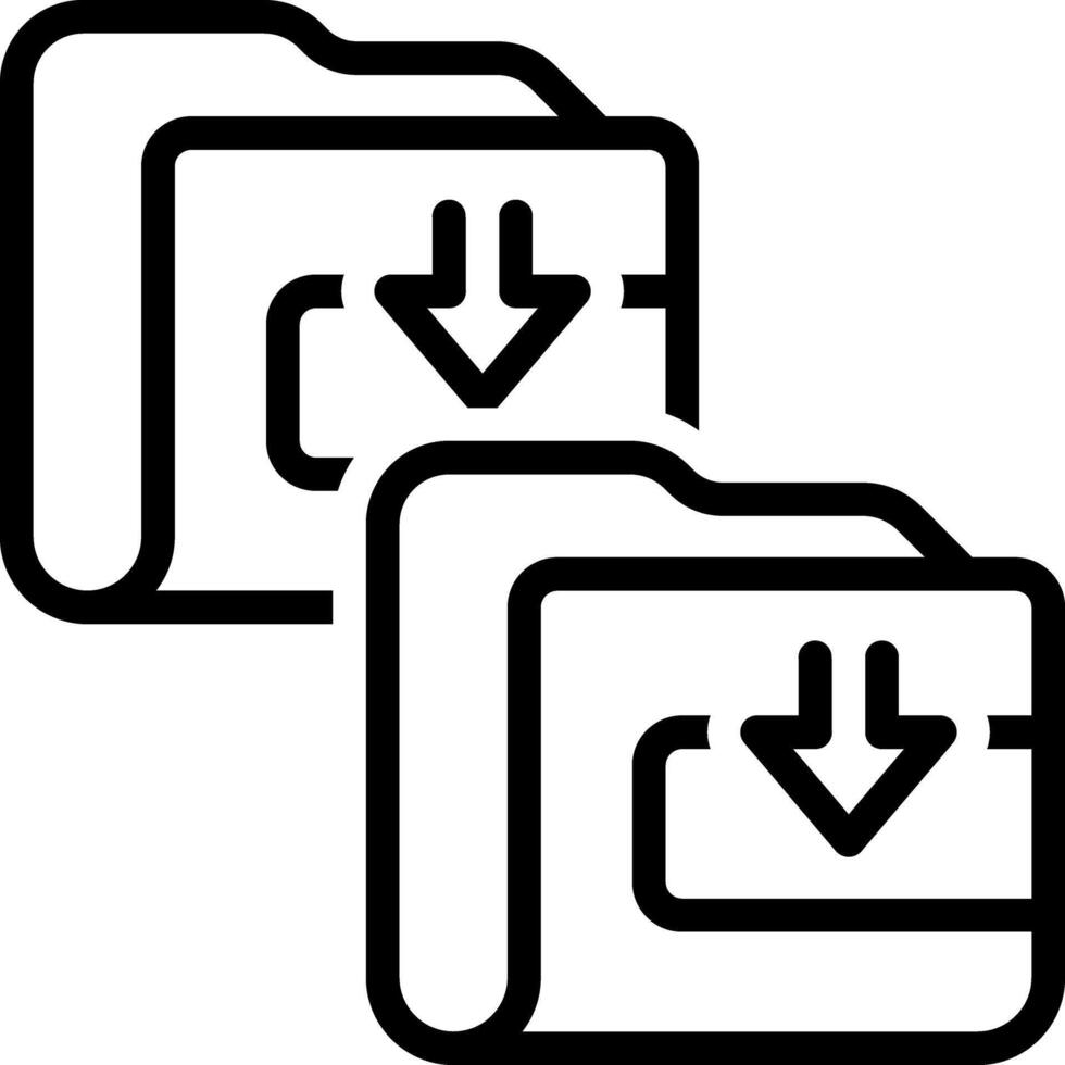 schwarz Linie Symbol zum Mappe vektor