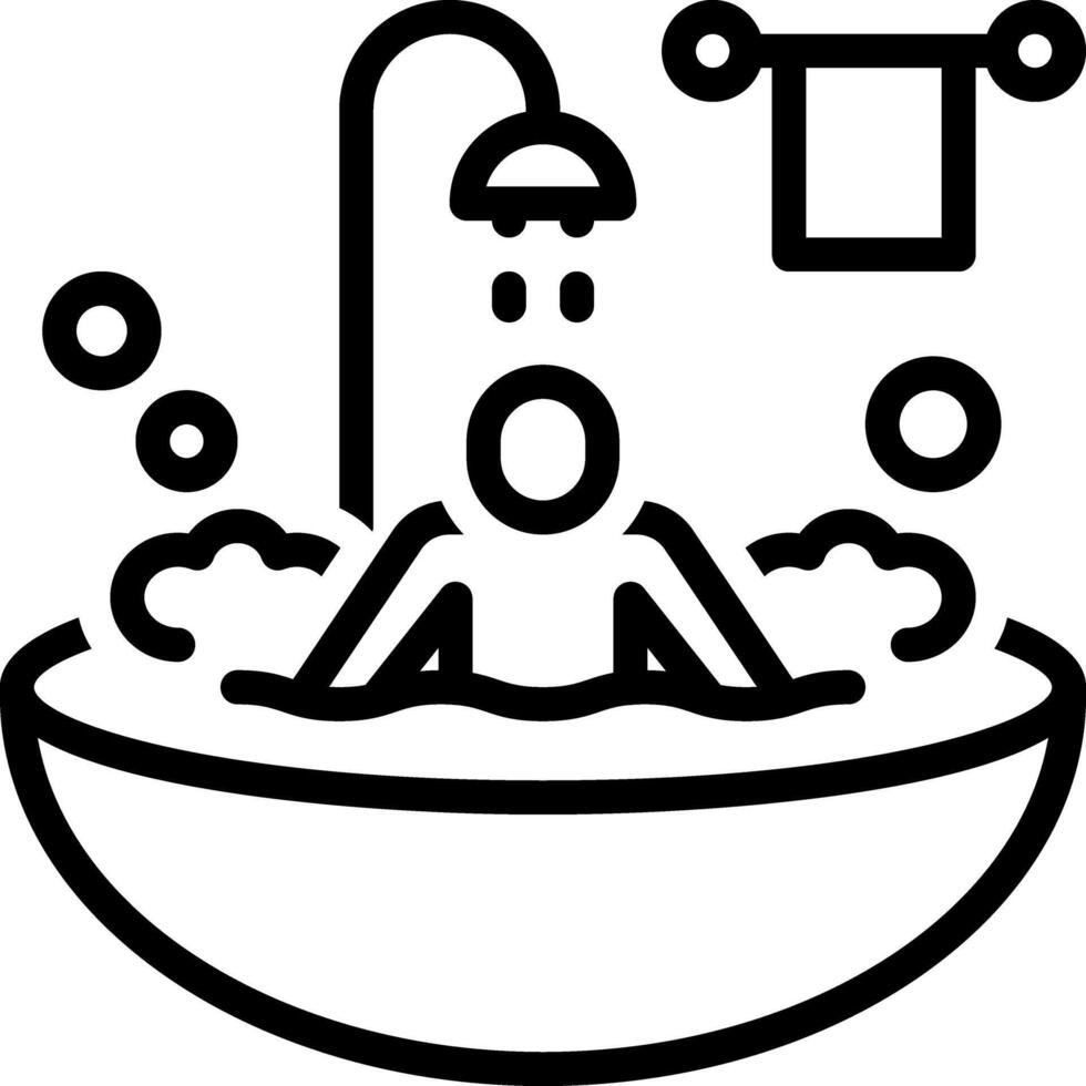 schwarz Linie Symbol zum Baden vektor