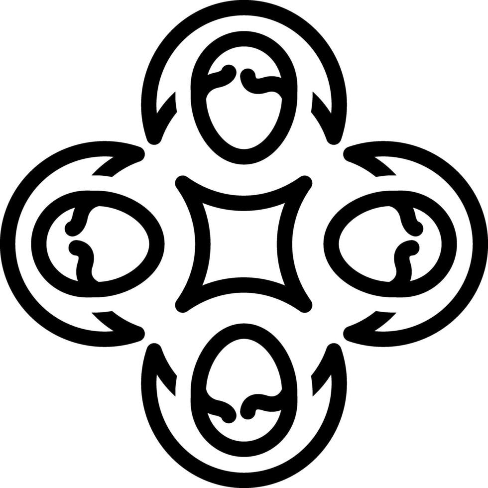 schwarz Linie Symbol zum Gemeinschaft vektor